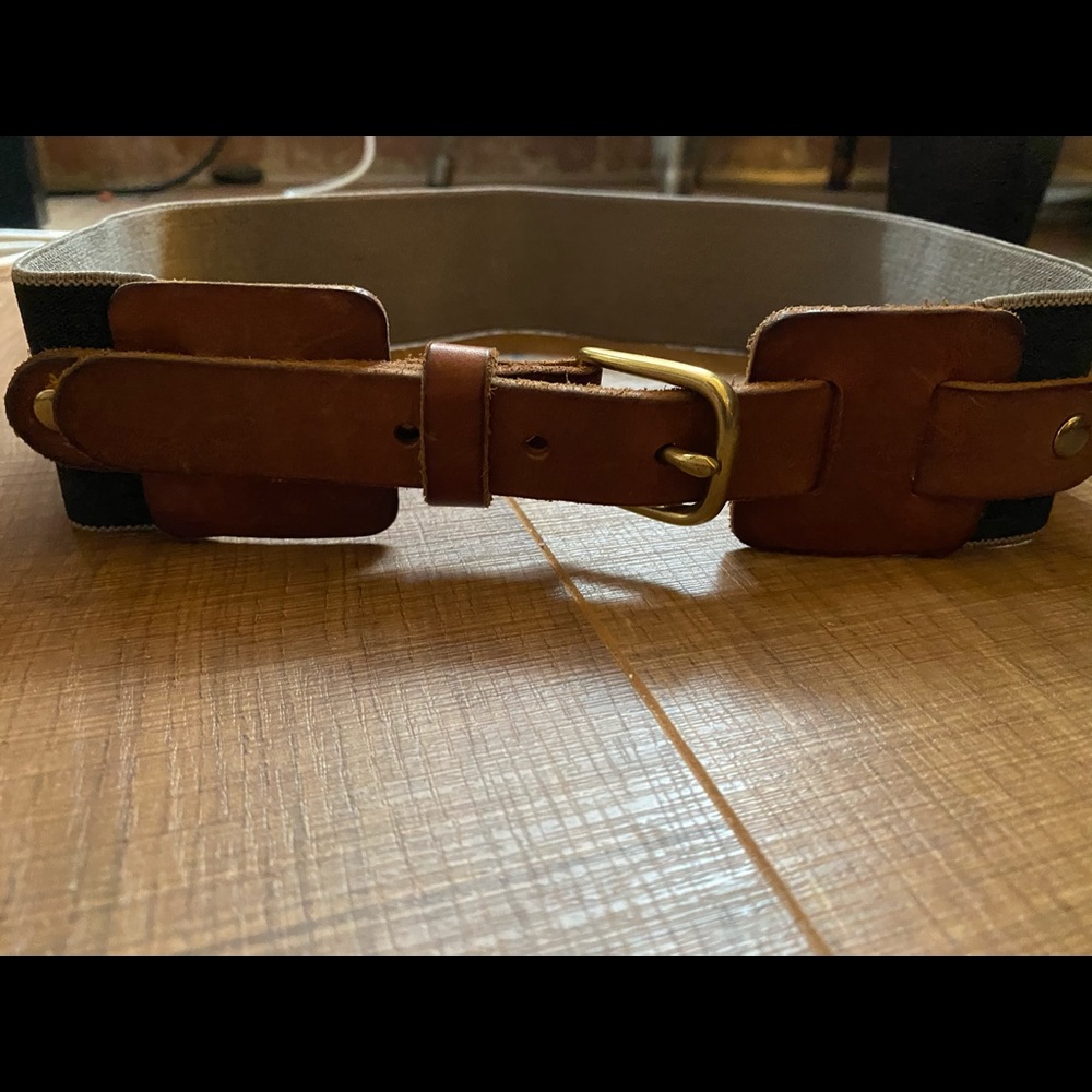 Madewell leather and elastic waist belt